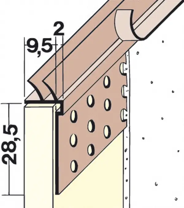 Profil de închidere 3784 din PVC, 3,0 ml/bară, 30 bare/cutie 63cutii/palet, Z43784300