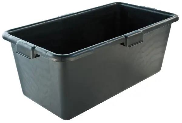 Ladă de mortar, neagră, 65 litri, 4 manere, 135 bucăţi / palet, Z4515P