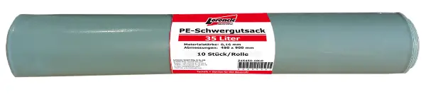 PE-Schwergutsack 550x1000mm / 0,16mm stark Füllinhalt ca. 60 Liter 10Stk/Rolle, Z45550-10LO