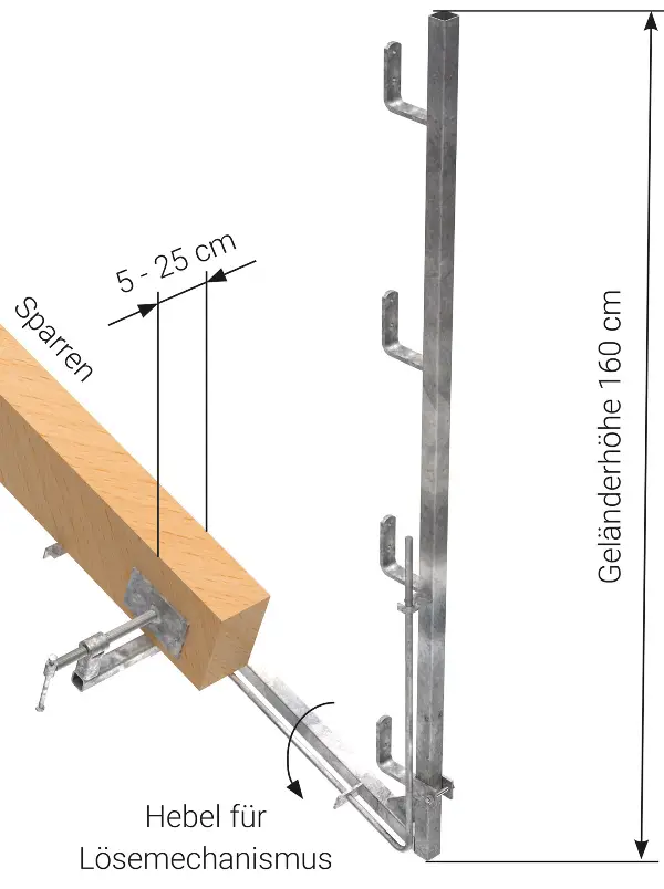 Balustradă antiprăbuşire, zincată, cu înălţimea de 160cm, Z4811890V