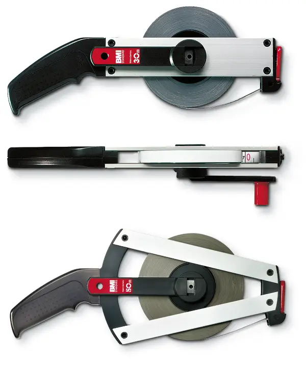 Ruletă cadru standard, 30m, din oţel alb lăcuit, cu început de bandă BF, Z501024030BF