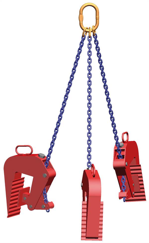 Betonrohrgehänge PEWAG 3-Strang 2,0m, Kette d=7mm, 2500kg, gekuppelt, nicht kürzbar, ZBRG28003