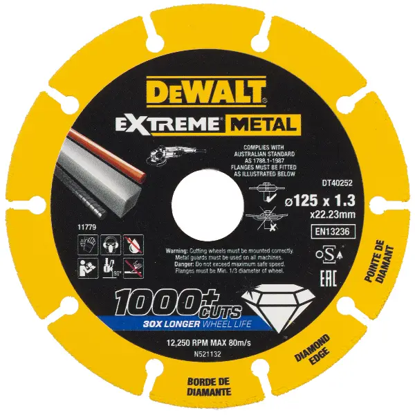 Diamanttrennscheibe DEWALT® EXTREME® METAL 125x1,3x22,23mm, ZDT40252-QZ