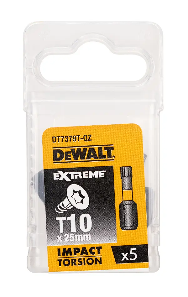 Bits T40 x 25mm EXTREME® IMPACT TORSION DEWALT® schlagfest 5Stk/Pack, ZDT7373-QZ