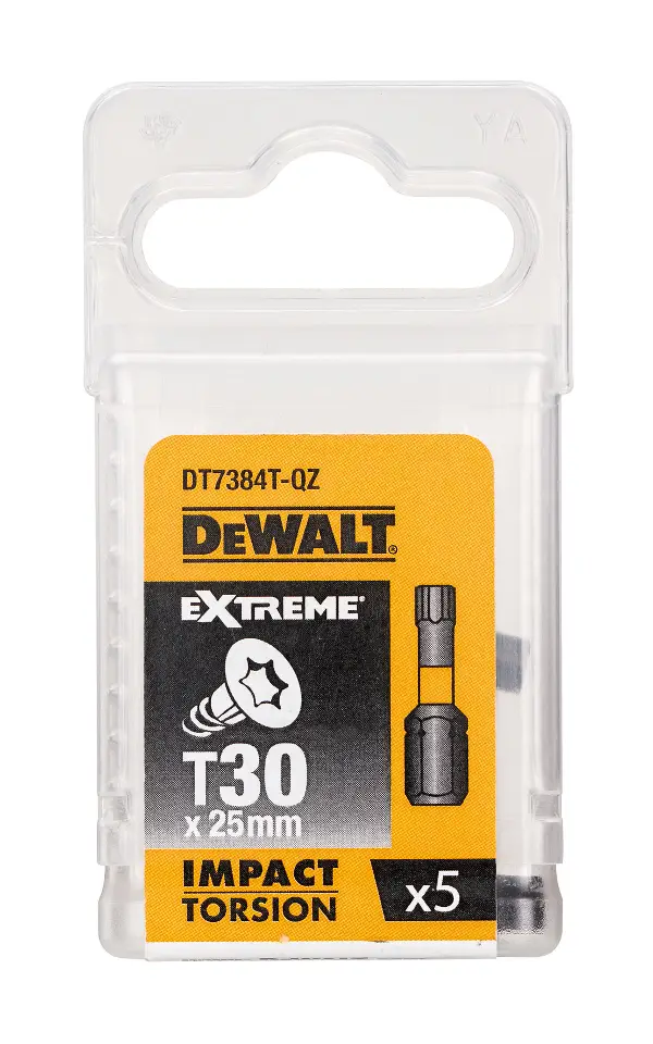 Bits T30 x 25mm EXTREME® IMPACT TORSION DEWALT® schlagfest 5Stk/Pack, ZDT7384T-QZ