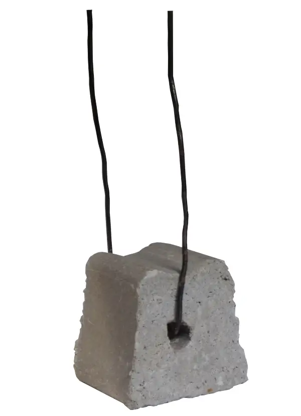 Faserbeton-Abstandhalter m. Draht 35mm Schnittbreite 25mm 500Stk/Sack 40Sack/Pal, ZFBETD35