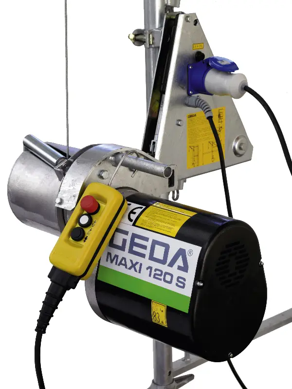 Elevator GEDA Maxi 120 S pentru schelă, cu 51m de cablu de tracţiune, ZG1297
