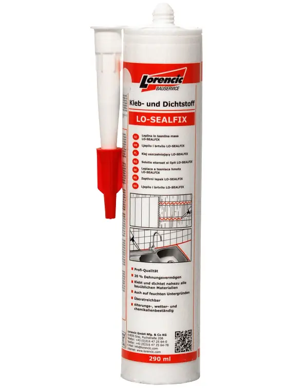 Adeziv de etanşare LO-SEALFIX, alb, 290ml, 12 bucăţi/cutie, 120 cutii/palet, ZKR186LO