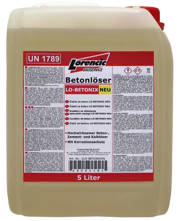=§= Dispozitiv de îndepărtare a betonului LO-BETONIX NOU 5l/canister 96can./pal, ZLO-BETONIX5N