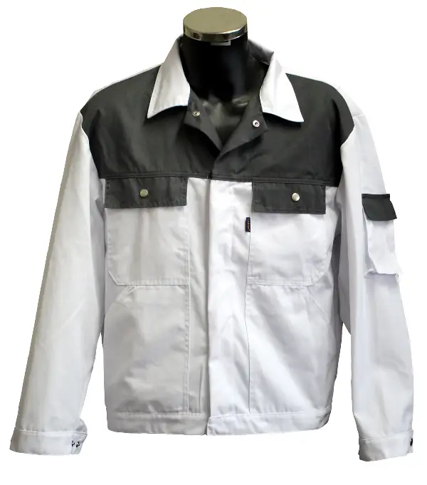 Jacheta talie LO-PROTEC alb/gri 245 g/m² Marime 48 5buc/cutie, ZLO-PROTEC-BJ48