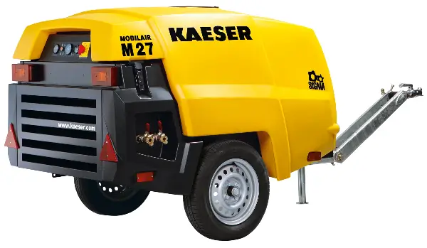 Kompressor KAESER SET M27PE 2,6m³, 7,0bar, ungebremst, inkl. Werkzeugöler, ZM27PE-SET