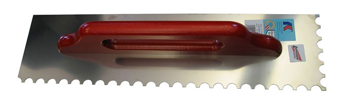 Gletuitor profesional 500x130x0,7mm, R16, inox, dinţat - mâner înşurubat UA6, Z1748361