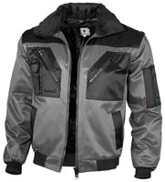 Jachetă pilot QUALITEX, gri/neagră, cu dungi, 265 g/m², mărime XL, Z23621XL