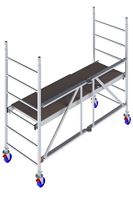 Schela mobila pliabila din Aluminiu, KRAUSE® MONTO® PROTEC® XS, Dimensiuni 2,00x0,60m, AH= 2,90m, Z942104