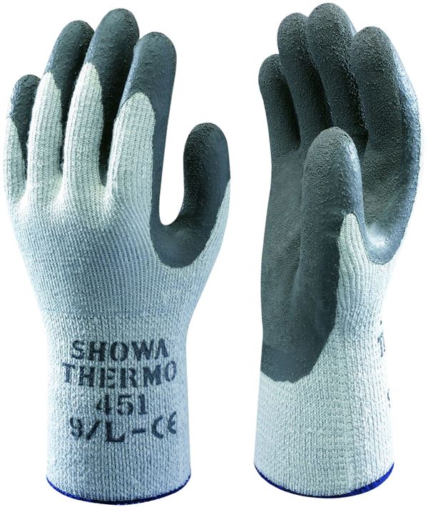 Strick-Handschuh Schrumpf-Latex SHOWA® 451 EN388+EN407+EN511, grau, Gr. 10, VPE120, Z023710