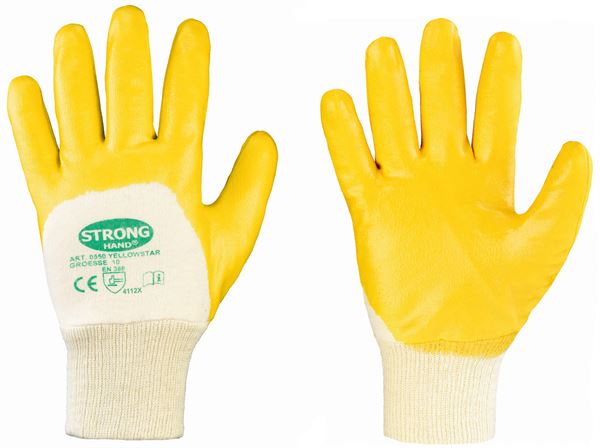 Handschuh Nitril YELLOWSTAR STRONGHAND®, gelb, EN388, Gr. 9, VPE144, Z055009