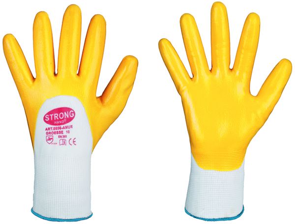 Mănușă din tricot fin AMUR STRONGHAND®, galbenă, EN388, M9, VPE144, Z055609