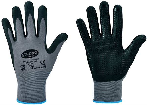 Mănuși din tricot fin HANDAN STRONGHAND®, gri, EN388 + EN407, M9, VPE120, Z061309
