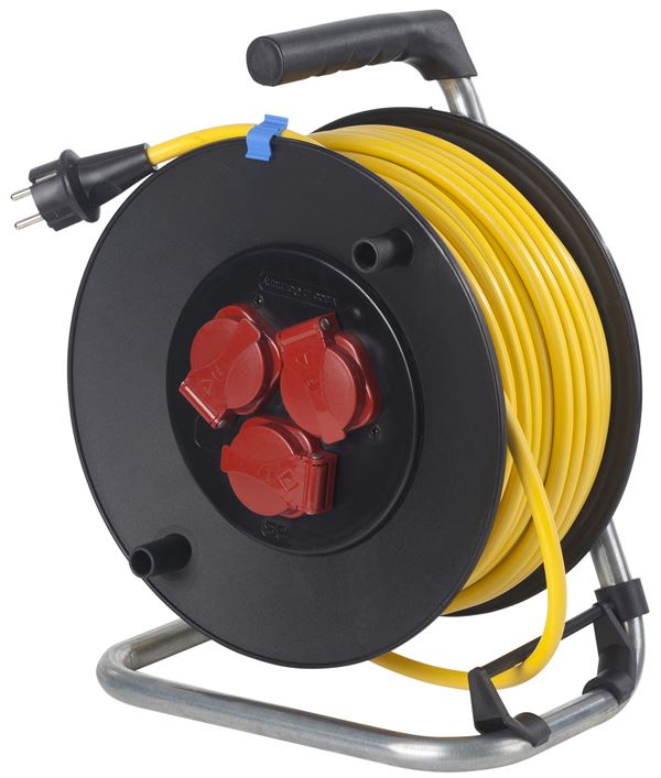 Tambur din plastic pentru cabluri, 3 x 2,5, cu 33m de cablu K35 3SSD, IP44, protejat împotriva stropirii cu apă, Z10139