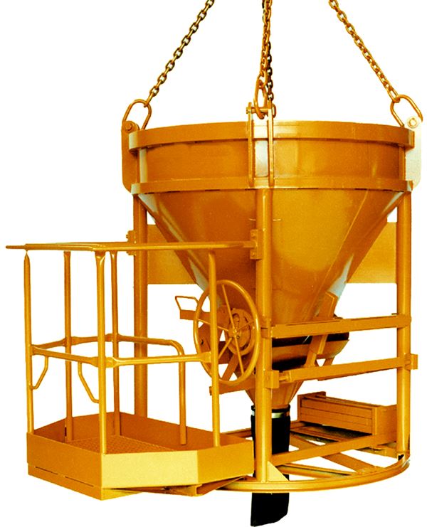 Siloz pentru beton 1016H.14 PAM, 1500l cu nacelă pentru persoane, cilindric-conic, Z1016H1500PAM