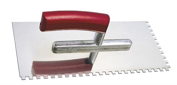 Drişcă de gletuit 280x130x0,7mm, E10, inox, dinţată - mâner curbat, UA33, Z1701810