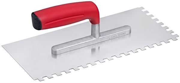 Drişcă de gletuit Softline 280x130x0,7mm, E10, inox, dinţată - mâner moale UA33, Z1703310