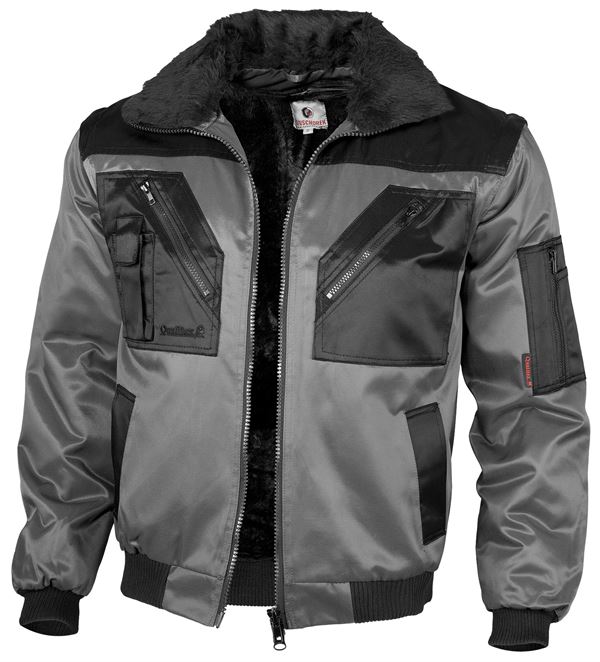 Jachetă pilot QUALITEX, gri/neagră, cu dungi, 265 g/m², mărime XL, Z23621XL