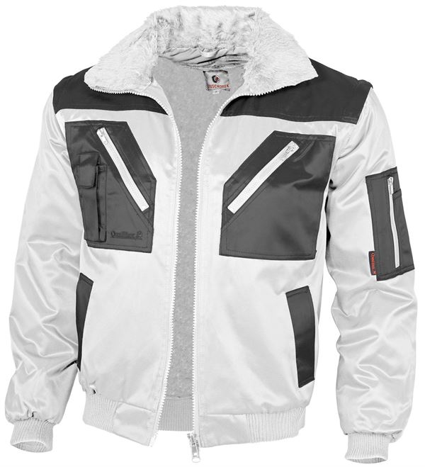 Jachetă pilot QUALITEX, albă / gri, 265 g/m², mărime XXL, Z23669XXL