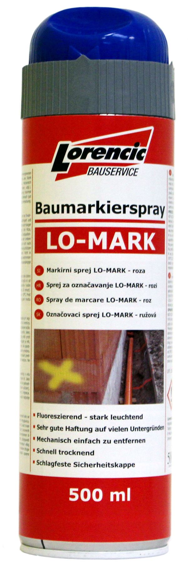=§= Spray de marcare albastru LO-MARK 500ml 12buc/cutie 75cutii/pal, Z241619LO
