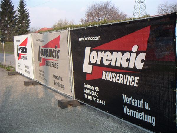 Gard de protecţie vizuală pentru construcţii, 340 x 175cm, imprimare digitală, 51-100 bucăţi, 330g/m², Z34017550