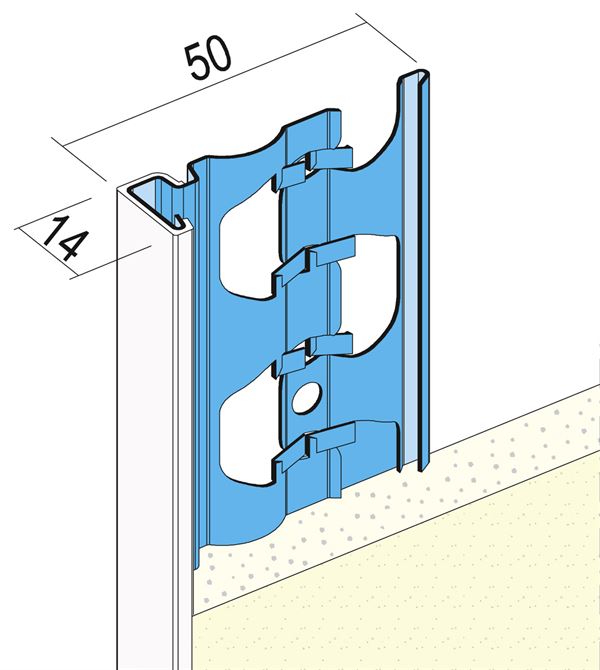 Profil pentru închiderea tencuielii 1223, 14mm, 3,0 ml/bară, 25 bare/legătură, 49 legături/palet, Z41223300
