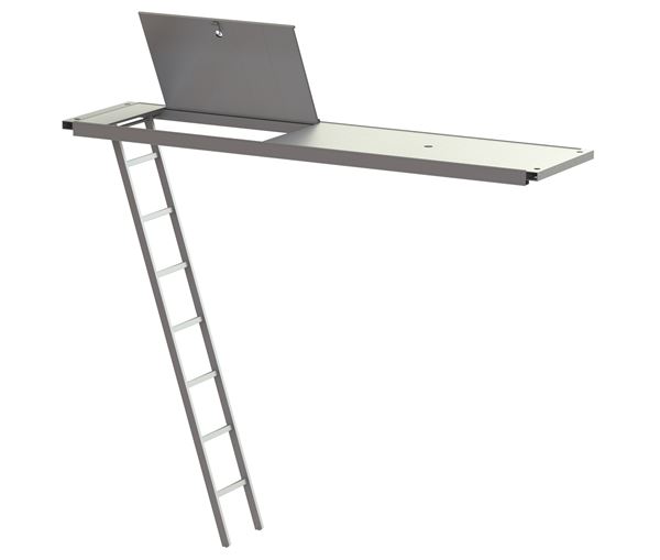Platelaj din aluminiu integral, cu trapă şi scară, Z4810520