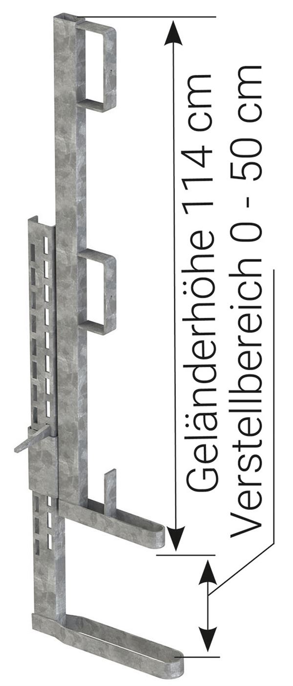 Balustradă de protecţie, cu înălţimea de 1,14m, zincată, Z4811620V