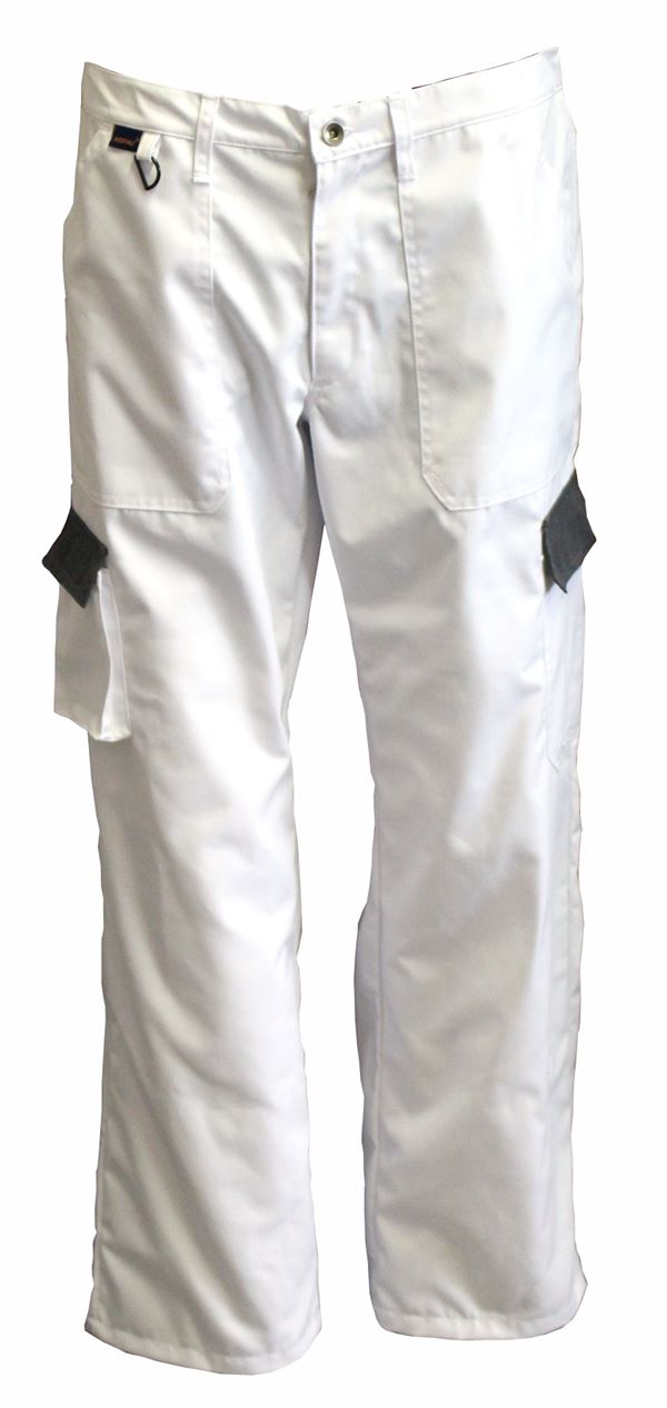 Pantaloni LO-PROTEC alb/gri 245 g/m² Marime 56 5buc/cutie, ZLO-PROTEC-BH56